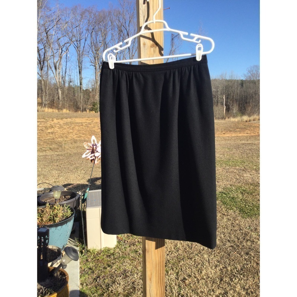 Vintage Pendleton womens midi wool skirt size 14 black full READ academia goth